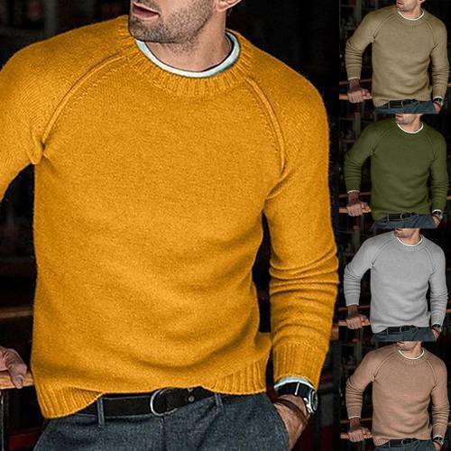 Sweater Men Autumn Winter Men&39s Clothes 2021 New Casual Pullover Man Long Sleeve O-Neck Solid Knitted Men Sweaters Streetwear