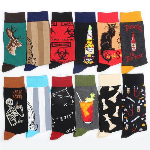 Men&39s Cotton Happy Socks Winter Gifts Set Sock Warm Funny Hip Hop Print Animal Cat From The Factory Dropshipping Contact Us