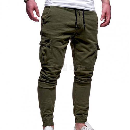 New 2021 Casual Joggers Pants Solid Color Men Cotton Elastic Long Trousers Pantalon Homme Military Cargo Pants Leggings