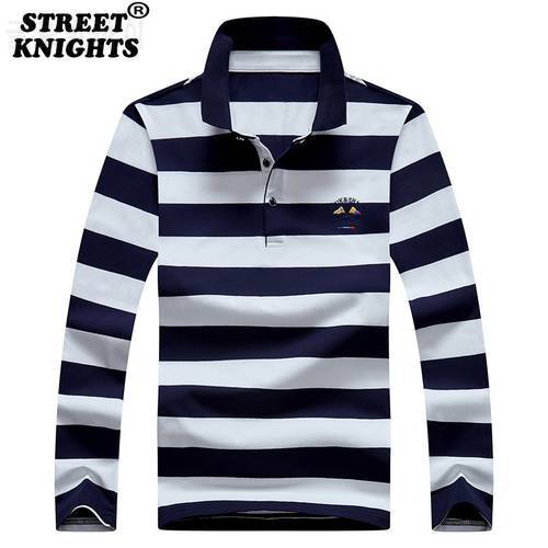 Hot 2021 Stripe Men Polo Shirt Cotton Long Sleeve Shirt 2021 New Spring Autumn Embroidery Warm Casual Fashion Polo Shirt Men