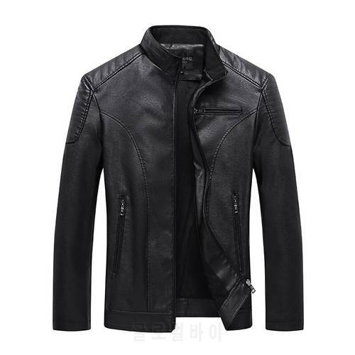 Mens Leather Jackets Stand Collar Fleece Leather Jacket for Men Motorcycle Outwear Coat Casual Faux Fur Coat Men Leather Suede