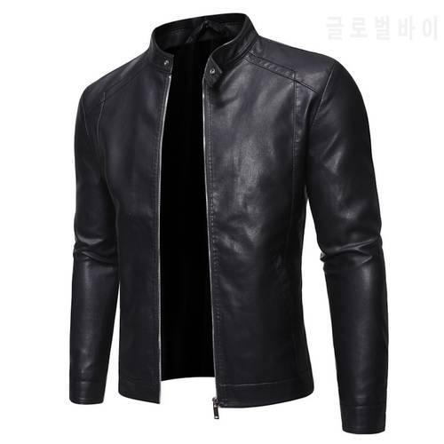 New pu leather jacket men coats motorcycle slim windbreaker men fashion outerwear clothing
