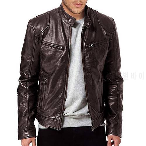 2021 Mens Faux Leather Jacket Male Casual Winter Warm Tops Thick Coat Zip Up Outwear For Man Clothing Clothing jaqueta masculina