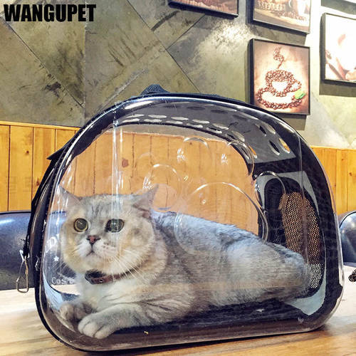 Transparent Folding Cat Pack Pet Backpack Cat Dog Universal Travel Out Carrier Bag Package Transparent Breathable Cat Travel Box
