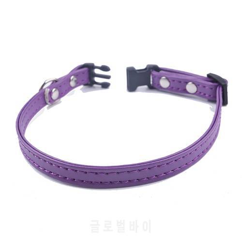 Breakaway Pu Leather Cat Collar Adjustable 8-12&39&39 Safty Pet Necklace For Puppy Dogs Cats Purple Pink Black Brown Blue Red