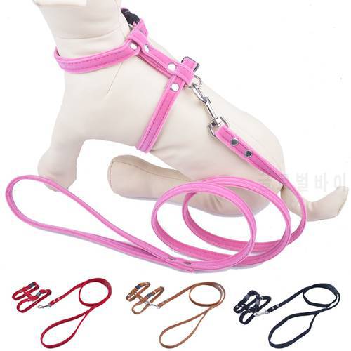 Soft Suede Material Cat Harness And Leash Set Adjustable Pet Traction Cat HHarnesses Leads Belt Red Pink Black Brown