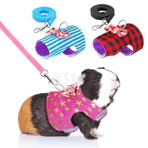 Small Pet Harness and Leash Set Rabbit Harness Leash Kitten Hamster Accessories Harnesses for Ferret Guinea Pig harnais lapin