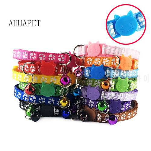 Collar For Dog Kitten Accessories Collier Pour Chat Cat Collar Cat Collar With Bell Accessories Small Dog Chihuahua Footprint