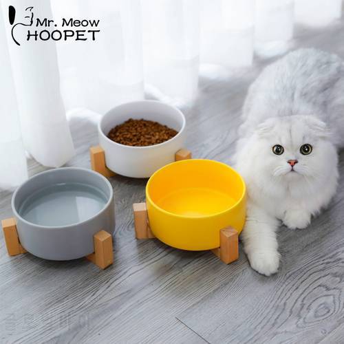 Hoopet Ceramic Cat Bowl Puppy Water Feeder Cat Food Drinking Feeding Supplies Fountain Pet Bowls Dog Food Water Feeder
