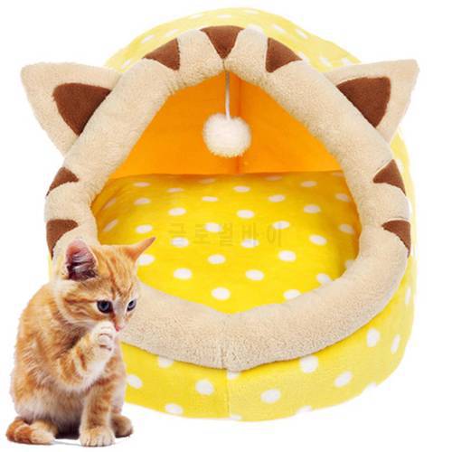 Cotton Plush Cat Cave House Pet Bed Pet Dog House Lovely Soft Suitable Pet Dog Cushion Cat Bed House High Quality Kitty House