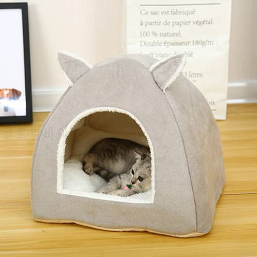 Portable Rabbit Design Cat House with A Hole Warm Soft Pet Beds Tent Removable Washable Cats Nest Litter Puppy Kennel