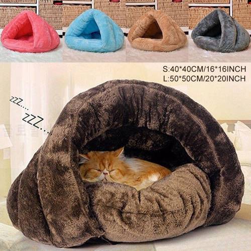 Puppy Pet Cat Dog Soft Warm Nest Kennel Bed Cave House Sleeping Bag Mat Pad Tent 5 Colors Pets Winter Warm Cozy Beds