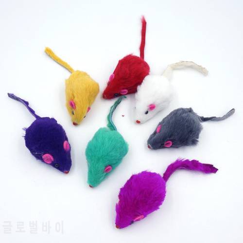 5Pcs Creative False Mouse Pet Cat Toys Tower Accessories Cheap Mini Funny Playing for Cats Kitten Multi Color Random Size 5*2cm