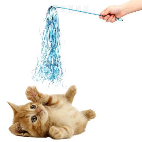 Cat Toys Cat Teaser Wand Cats Interactive Stick With Shining Tassel Plastic Rod Wand Cute Funny Colorful Funny