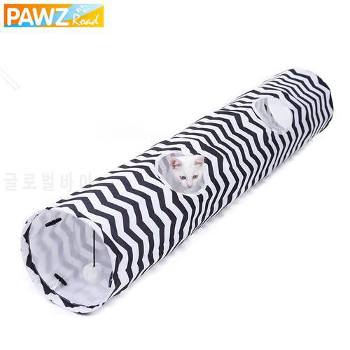 Pet Cat Tunnels 2 Holes Cat Play Tubes With Ball Collapsible Crinkle Kitten Dog Toys Puppy Rabbit Play Cat Tunnel Tubes Cat Toys