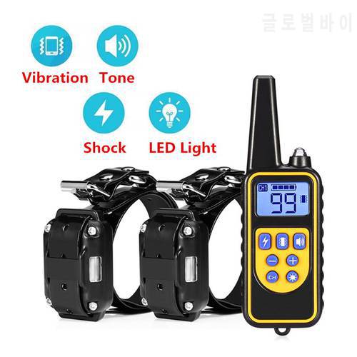 800m Remote Waterproof Dog Training Collar Rechargeable Pet Dog Puppy Trainer Electric Shock Collar Bark Control For Dog