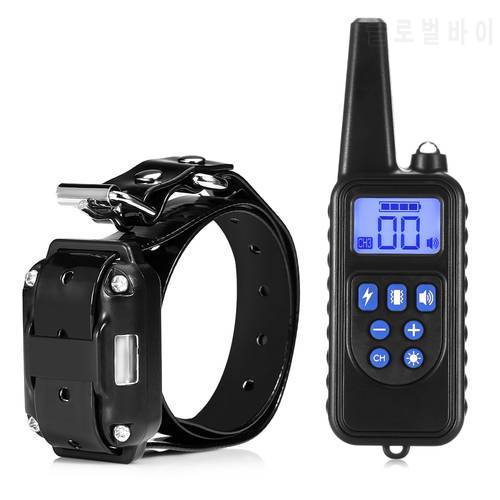 6.18 sale 880 800m Waterproof Rechargeable Dog Training Collar Remote Control LCD Display
