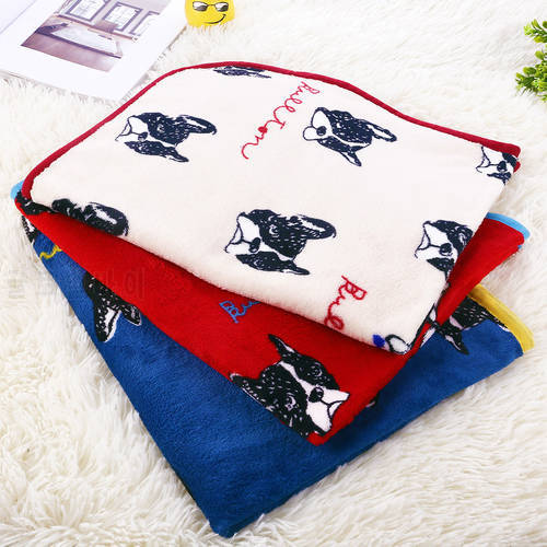 Warm Pet Bed Mats Cover Towel Cat Dog Soft Coral Fleece French Bulldog Blankets for Small Medium Large Dogs Winter Pet Products