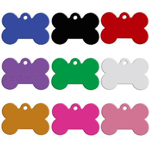 Wholesale 20 pcs/lot Dog Id Tag Double Sides Bone Shape Personalized Dog Puppy Tags Customized Cat Pet Name Phone No. Tag