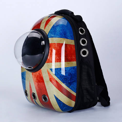 New retro British space pet bag for outgoing portable space pet backpack for cat pet travel carrier breathable puppy bag