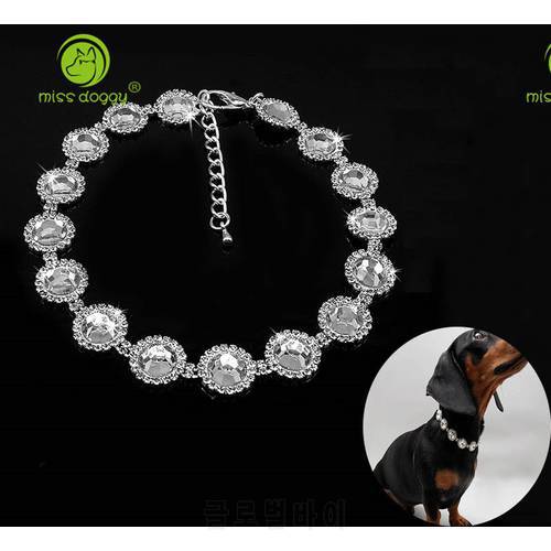 Crystal Rhinestone Pet Cat Necklace Delicate Bling Cat Collar Shiny Neckerchief For Wedding Accessories Pet Products