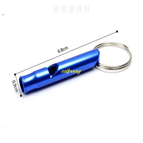 20pcs/lot Free shipping 47mm & 62mm Aluminum Pet Dog Whistle Keychain Pet Training keyring Whistle Outdoor survival