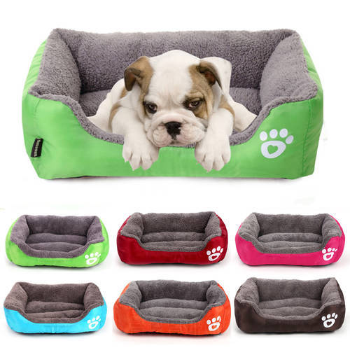Warm Pet Bed Paw Printed for Small Medium Large Dogs Home Sofa Kennel Cat Cushion Labrador Husky Satsuma French Pet House 20E
