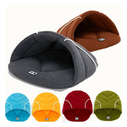 Soft Polar Fleece Dog Beds Winter Warm Slippers Style Pet Mat Small Dog Puppy Kennel House for Cats Sleeping Bag Nest Cave Bed
