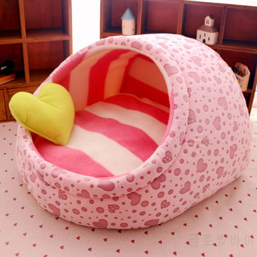 Pet dog bed house cat nest dog house cat bed kennel pet bed warm princess bed dog beds for small dogs cat house washable