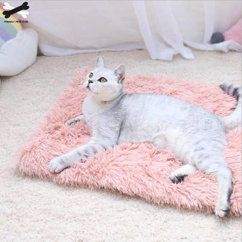 Winter Pet Cat Dog Bed Mat Soft Fleece Pet Rectangle Cushion House Warm Puppy Cat Sleeping Bed Blanket Cats Kennel