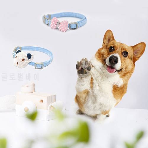2 Styles Adjustable Pet Dogs Cats Bow Tie Collar Necktie Bowknot And bear Decor Bowtie Life Pet Decoration Accessories 5 Color