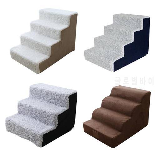 3 Layers Dog Stairs Ramp Ladder Indoor Animal Soft Steps Ramp Ladder Portable With Cover For Small Puppy Cats Pets Bed Supplies