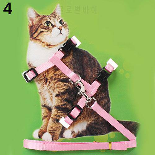 Adjustable Nylon Cat Puppy Pet Harness Collar Lead Leash Traction Safety Rope