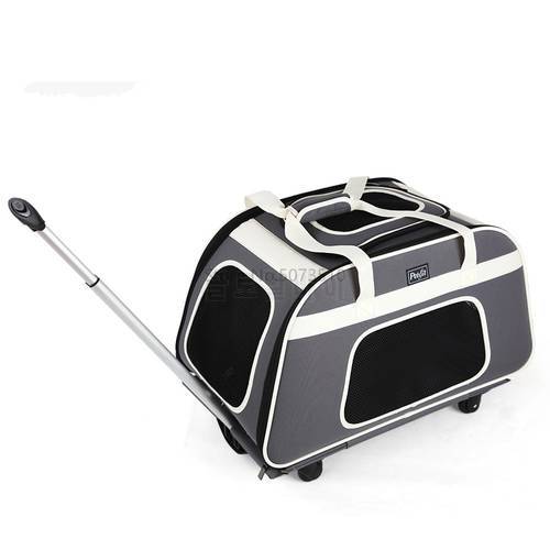 Pet Trolley Trolley Case Small and Medium Dogs Four Wheels Breathable Outdoor Bag Silent Cats and Dogs Portable Cat Carrier