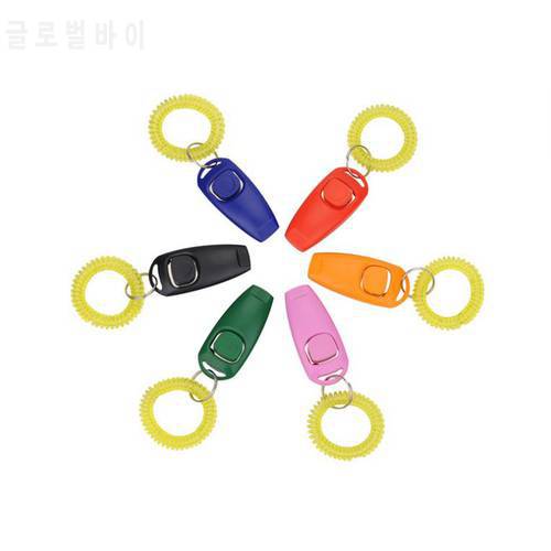 200pcs/lot * Animal PET click trainer Dog Training Clicker & Whistle Combination Trainer repeller Aid SN1053