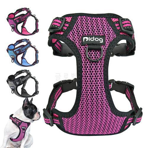 No-pull Nylon Dog Harness Reflective Pet Puppy Harness Vest Safety Adjustable For Small Medium Large Dogs Pitbull French Bulldog