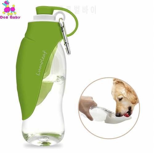 580ml Dog Water Bottle for Walking, Pet Water Dispenser Feeder Container Portable with Drinking Cup Bowl Outdoor Hiking, Travel