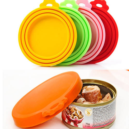 Silicone Pet Canned Lid Sealed Food Can Lid Covers for Puppy Cat Storage Fresh Top Cap Lid for Dogs Cats Feeders Pet Supplies