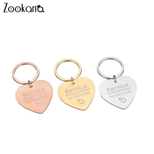Customized Dog Cat Pet ID Tags Metal Name Tags for Puppies Cat Anti-Lost Pet Nameplate for Dogs Personalized Pet Accessories