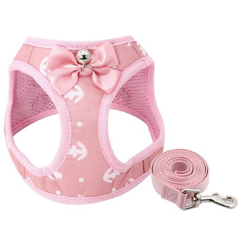 Anchor Cat Harness with Bowknot Bells Tuxedo Costume Suit Puppy Kitten Collar Cat Harness Leash Set for Walking Pet Accessories
