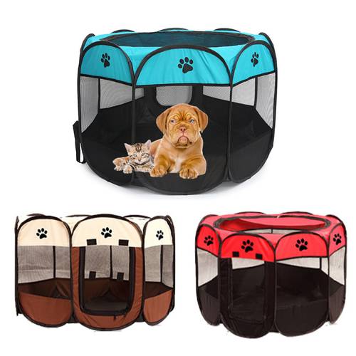 Portable Outdoor Kennels Fences Pet Tent Houses Small Large Dogs Cat Foldable Playpen Indoor Puppy Cage Crate Delivery Room