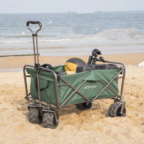 Sports Collapsible Folding Utility Wagon Collapsible Garden Cart Beach Shopping Cart100L Large Capacity Loading75kg Pet Stroller