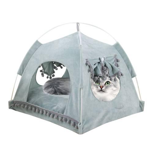 Pet Bed Foldable Breathable Soft Dog Tent House Kennel Cave House Sleeping Bag Mat Pad Tent Pet Supplies for Cats Dogs Indoor