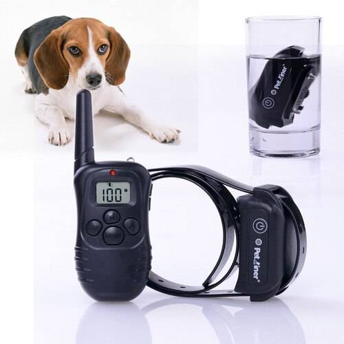 PETrainier 300M Remote 100 levels vibration & static Dog Pet Training Collar Waterproof Rechargeable for Dog&39s Swimming training