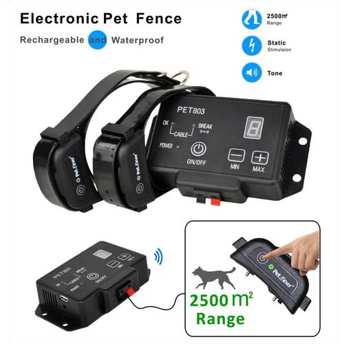 JANPET 2 dogs control dog fence waterproof pet electronic fence with sound & shock function