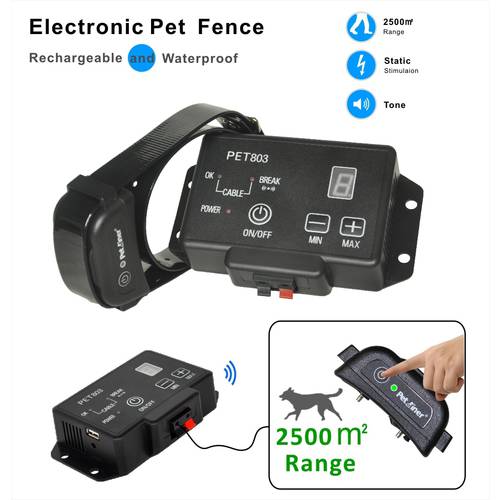 Wide range Multi-stimulation + Warning Tone electronic wireless Electronic Pet dog fence with waterproof rechargeable receiver