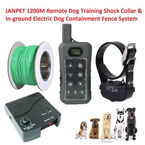 Safety Pet Dog Electric Fence Waterproof with Remote 1200 Meters Dog Electronic Training Collar Buried Dog Fence Containment