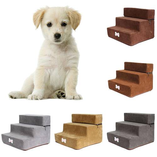 3 Steps Anti-slip Sponge Pet Stairs For Small Cats Dog Breathable Mesh Foldable Pet Bed Climbing Ladder Pet Products cama perro