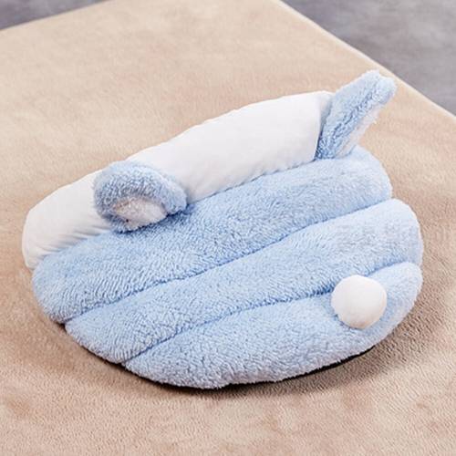 Winter Warm Cute Slippers Shape with Ears Cat Nest Soft Cozy Kitten Cave Pet Bed Indoor Cushion House Small Pets Sleeping Mat