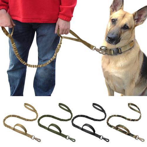 Tactical Dog Bungee Leash Nylon Military Dogs Training Leashes Elastic Dog Pet Lead Rope Large Pet Walking Ropes Bulldog